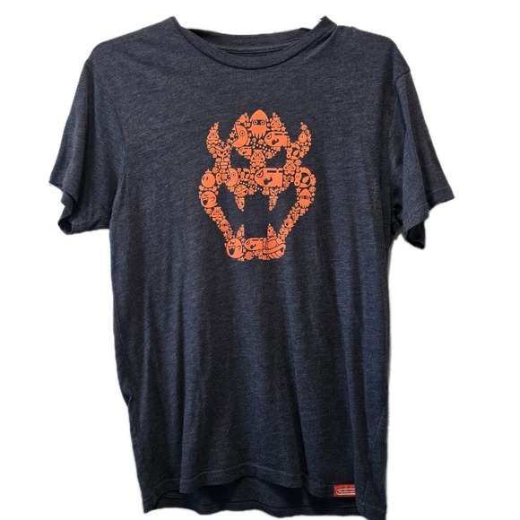 Nintendo NY Bowser Villains Collage T-Shirt Men Large Gray Short Sleeve Gamer T - Picture 4 of 10
